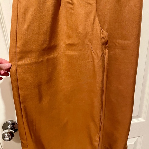 Zimmermann Silk Tuck Crop Pants Tan EUC Size 4 - Picture 5 of 7